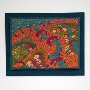 Ann Schumacher Waterways of Venice 1997 handmade vintage woven wall art